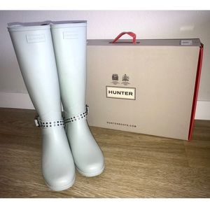 HUNTER Studded Tall Biker Boots